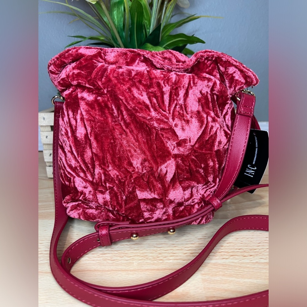 INC International Concepts Red Velvet Crossbody/Shoulder Bag